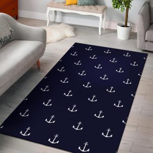 anchor pattern navy teppichcarpet 5435