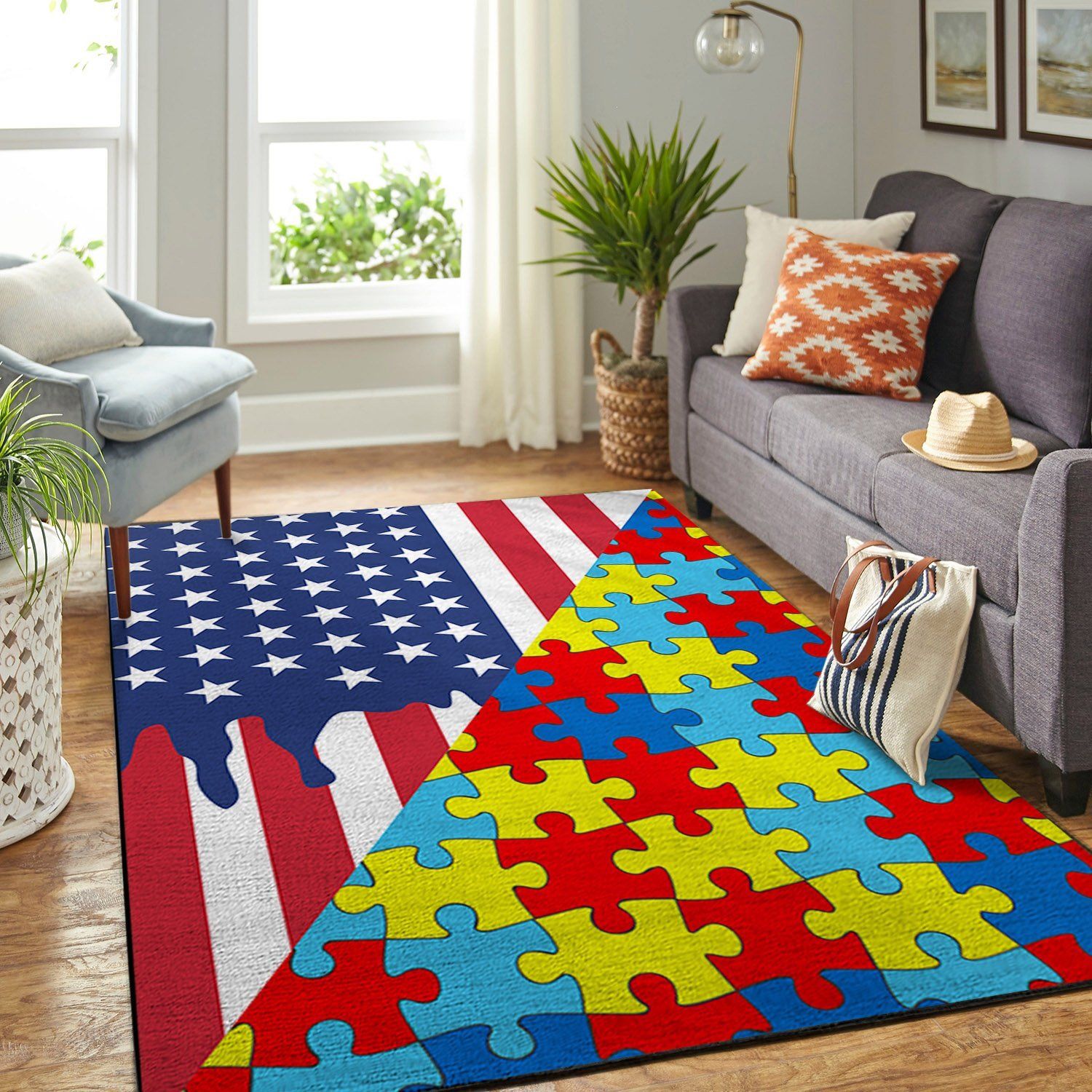 autism and american flag teppich floor decor teppich haus dekoration schlafzimmer wohnzimmer dekor 6748
