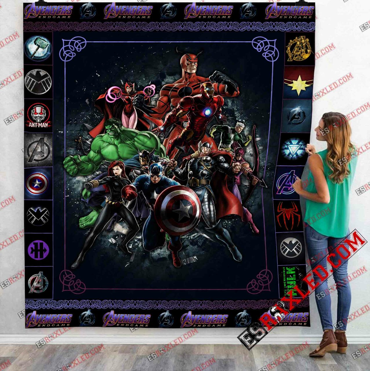 avenger team 3 marvel infinity war end game steppdecke quilted 8832