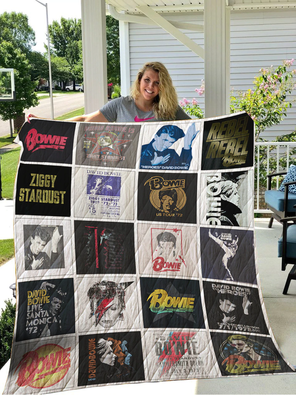 david bowie t shirt for fans steppdecke quilted 5008