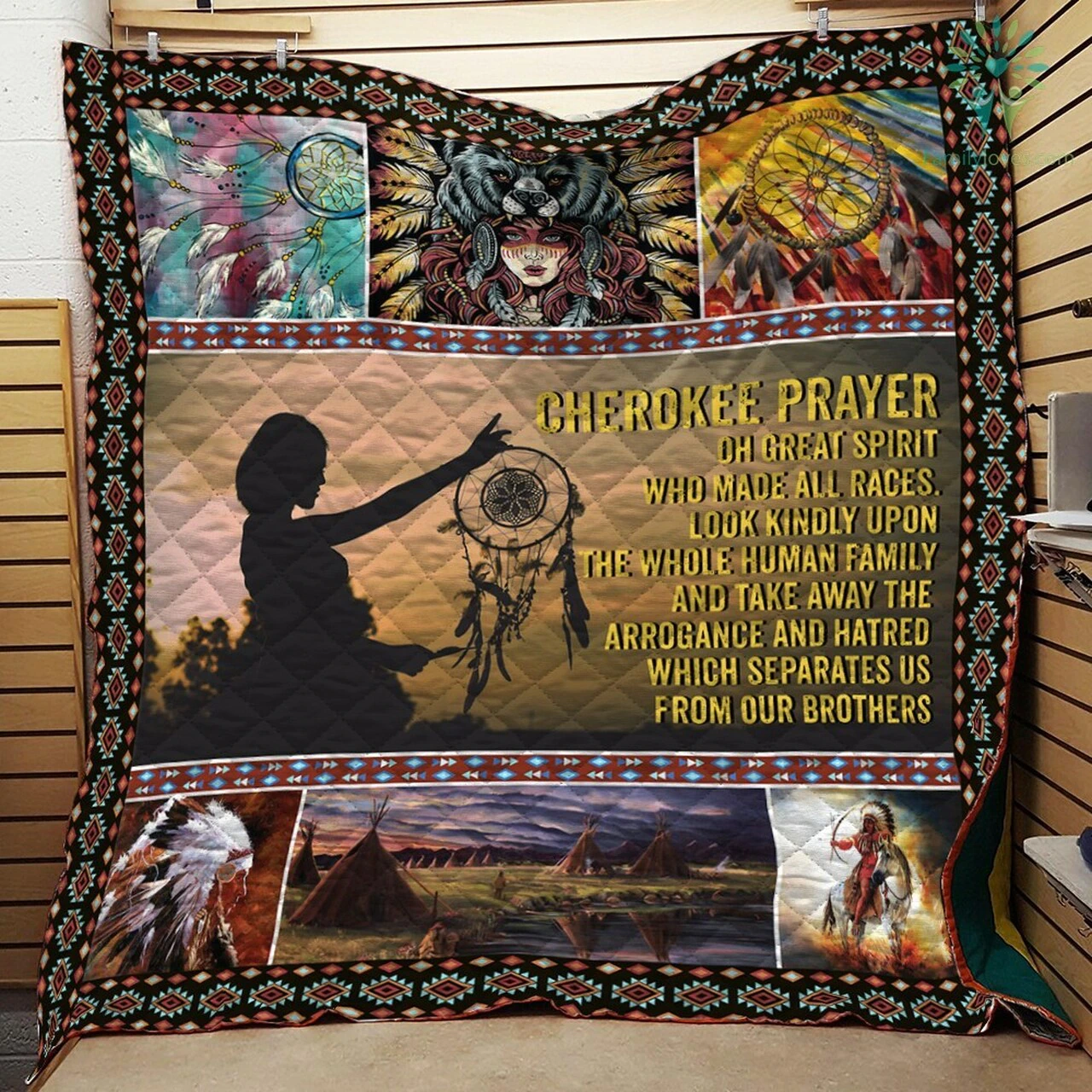 Mp3110 Native American Cherokee Prayer Steppdecke Quilted