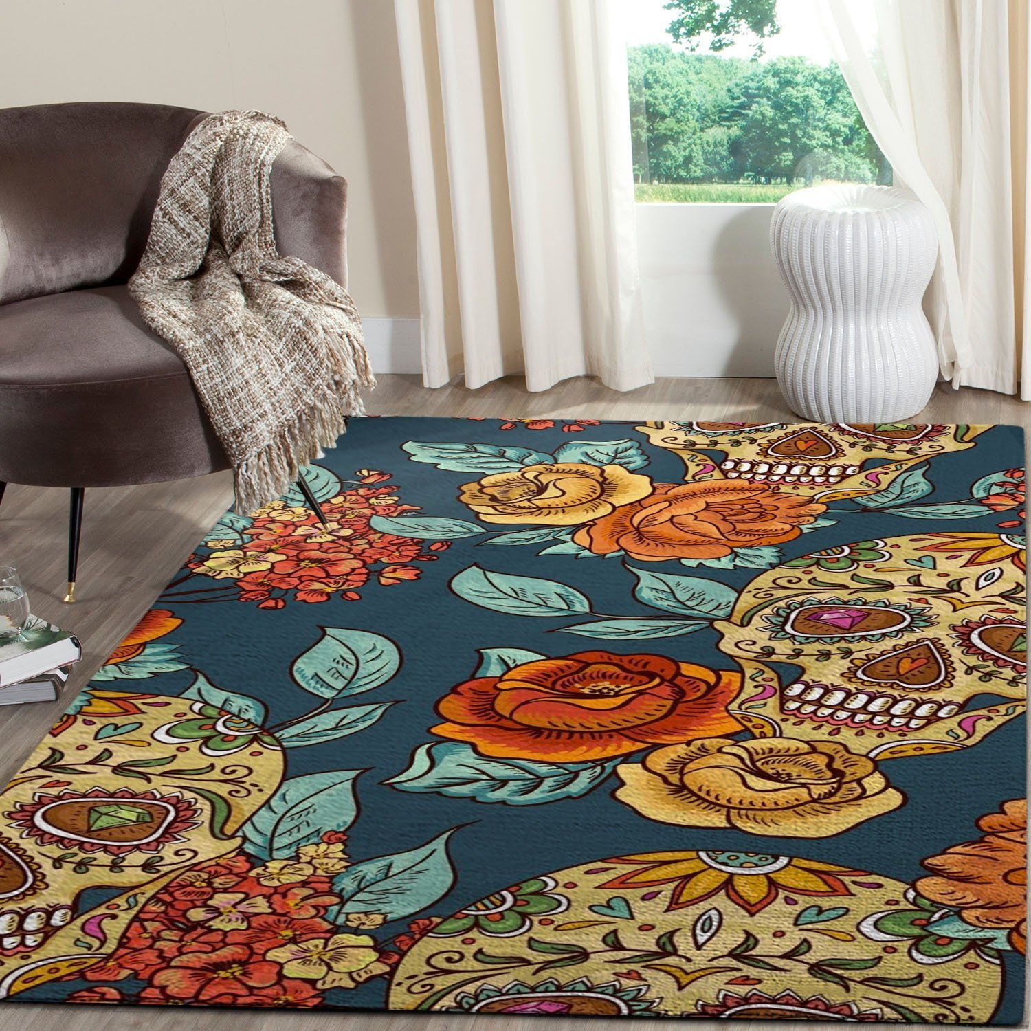 sugar skulls teppich haus dekoration schlafzimmer wohnzimmer dekor 7154