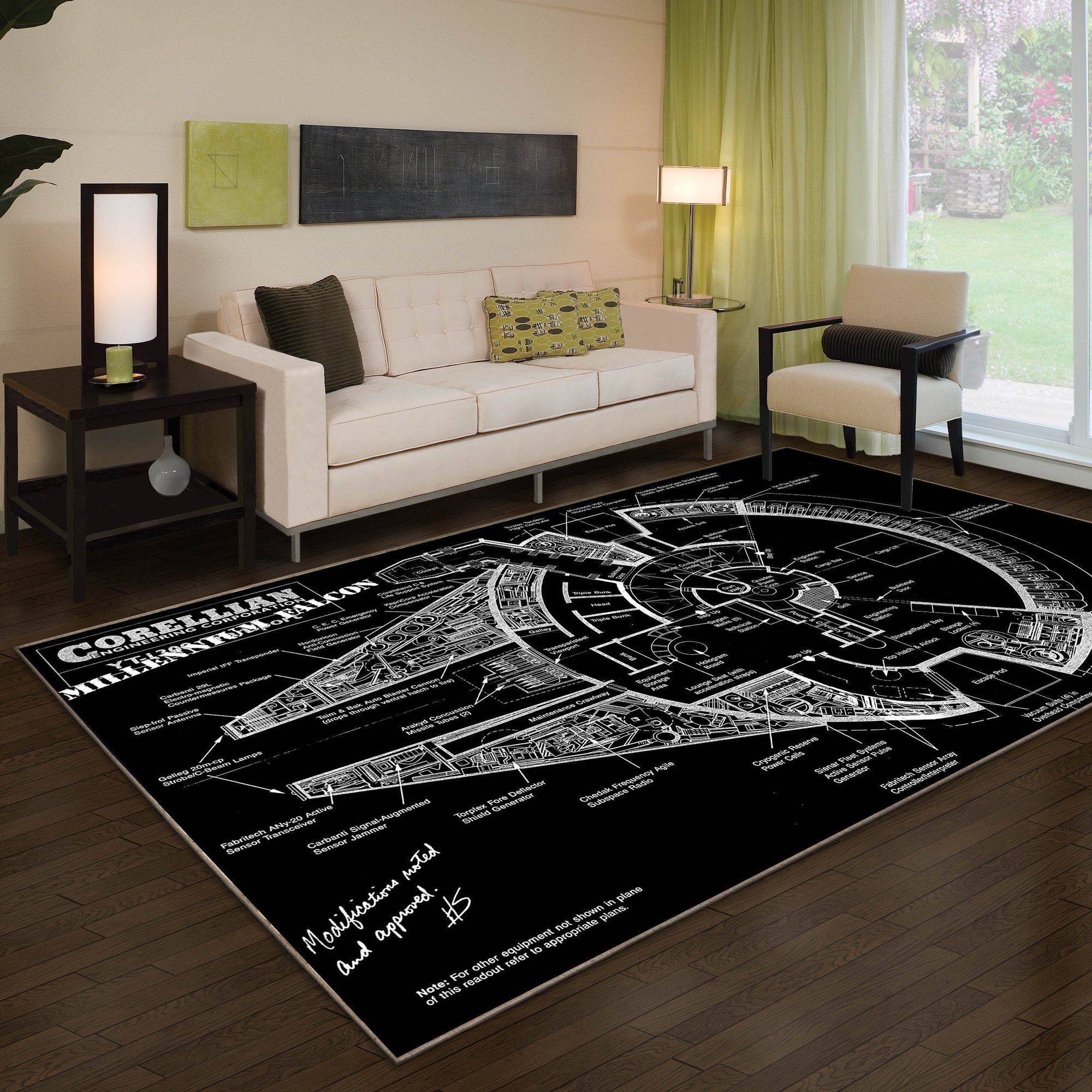 sw millennium falcon blueprint high resolution teppich05094 home decor bedroom living room decor 3711