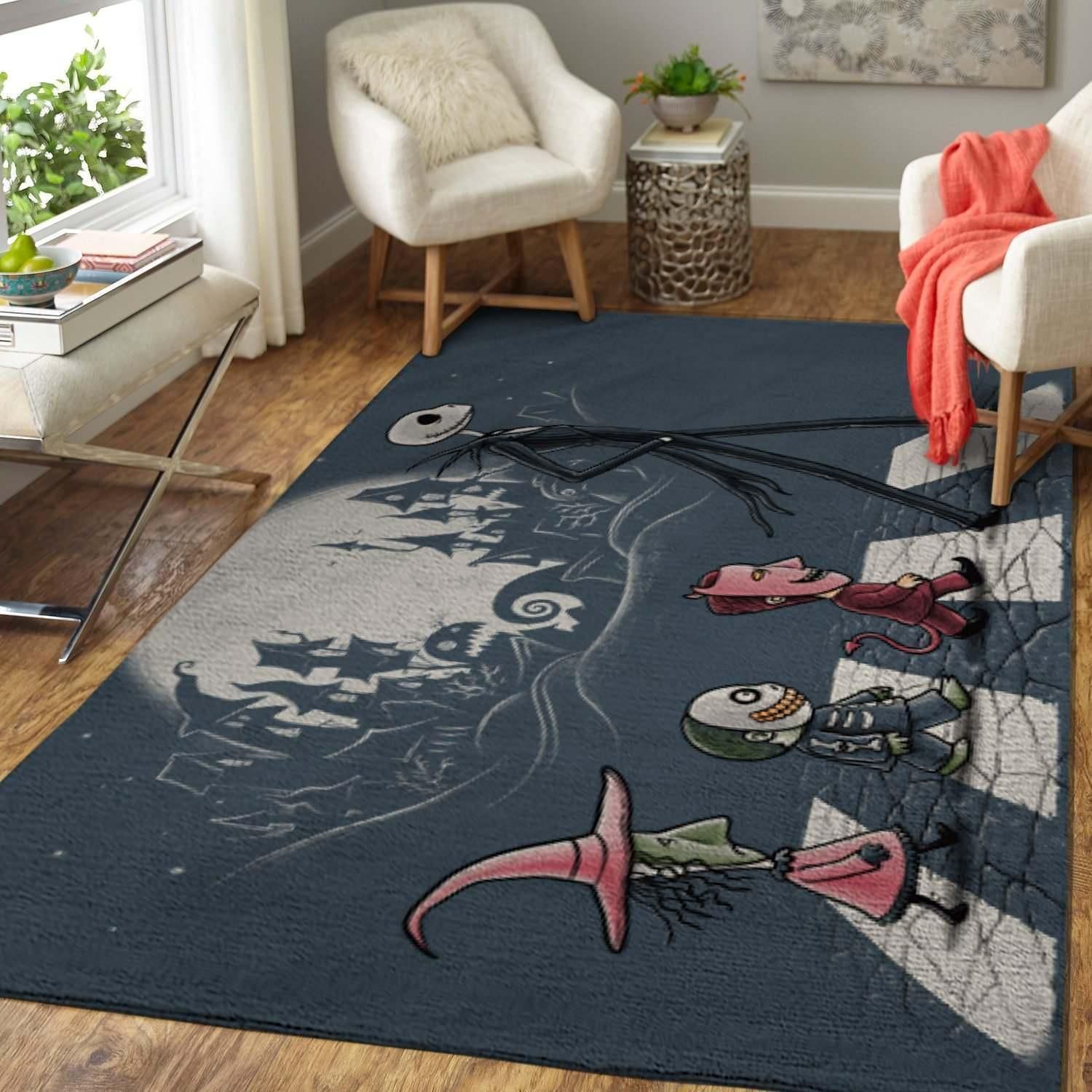 the nightmare before christmas movie lock shock barrel jack skellington walking the street teppichhome decor homebeautyus 5510
