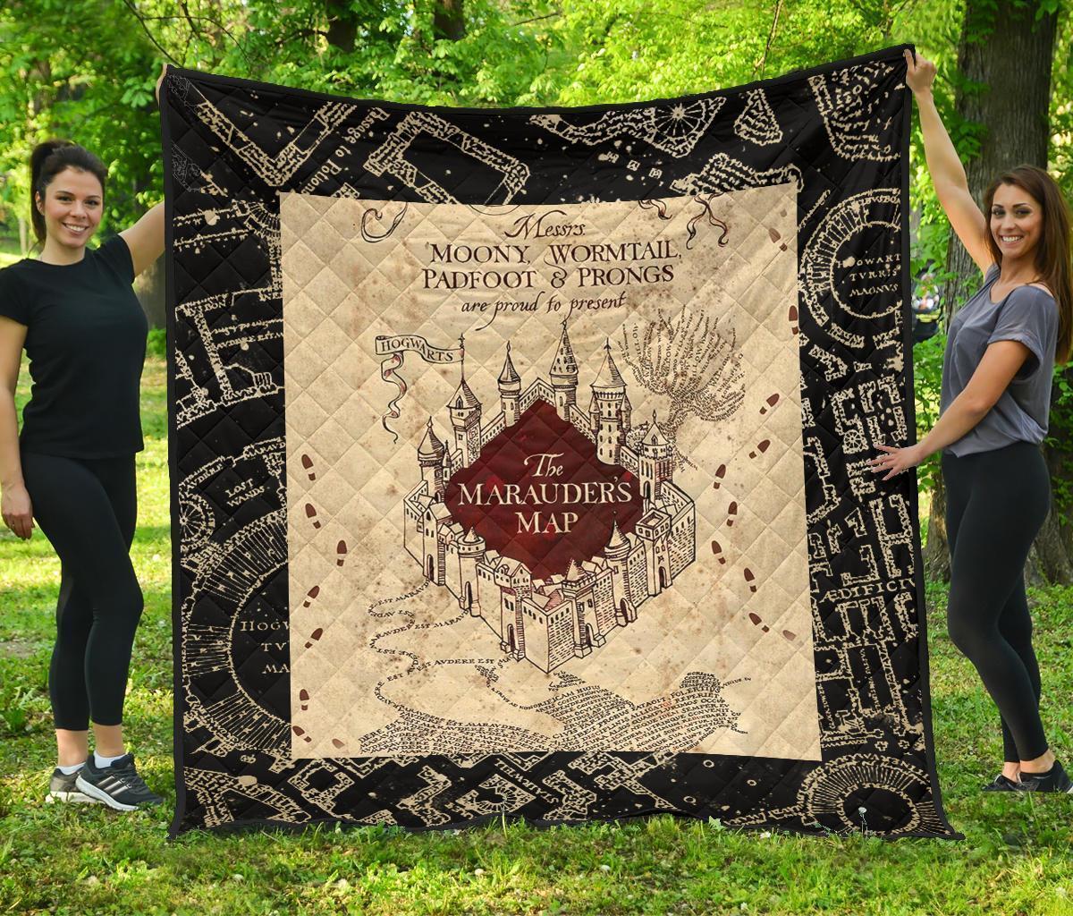 Marauders Map For Harry Potter Fan Gift Steppdecke Quilted