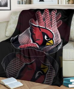 american football team arizona cardinals head artwork on gloves flanelldecke sofadecke fleecedeckentee7