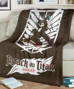 attack on titan anime eren fighting white shining wings of freedom symbol flanelldecke sofadecke fleecedeckeig4hq