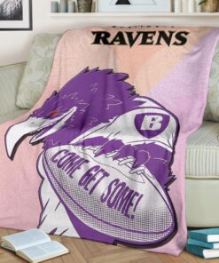 baltimore ravens american football team evil purple raven silhouette come get some rugby flanelldecke sofadecke fleecedeckes2rob