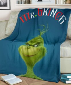 christmas mr grinch smiling thinking face flanelldecke sofadecke fleecedeckefdvra