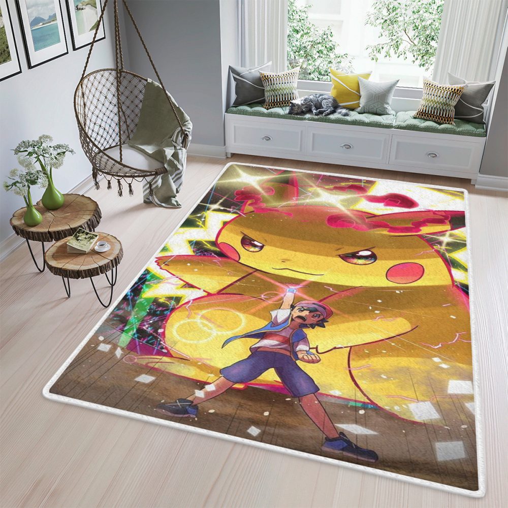 pikachu satoshi pokemon teppich wohnzimmer kchenteppich teppichboden carpet matvcfdg