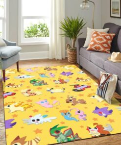 pokemon chibi pattern cute yellow carpet floor teppich wohnzimmer kchenteppich teppichboden carpet matiybk3