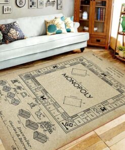 Bedding DE - Wohnkultur – Teppich – Steppdecke – Fleecedecke – Einzigartiges Design Monopoly Teppich