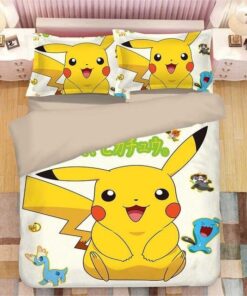 Bedding DE - Wohnkultur – Teppich – Steppdecke – Fleecedecke – Einzigartiges Design Pokemon Bettwäsche