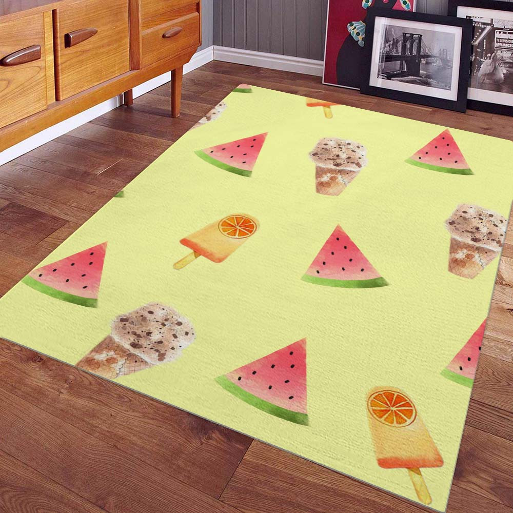 teppich ideen für cremefarbene wassermelonenmuster zur dekoration des kinderzimmers 4858