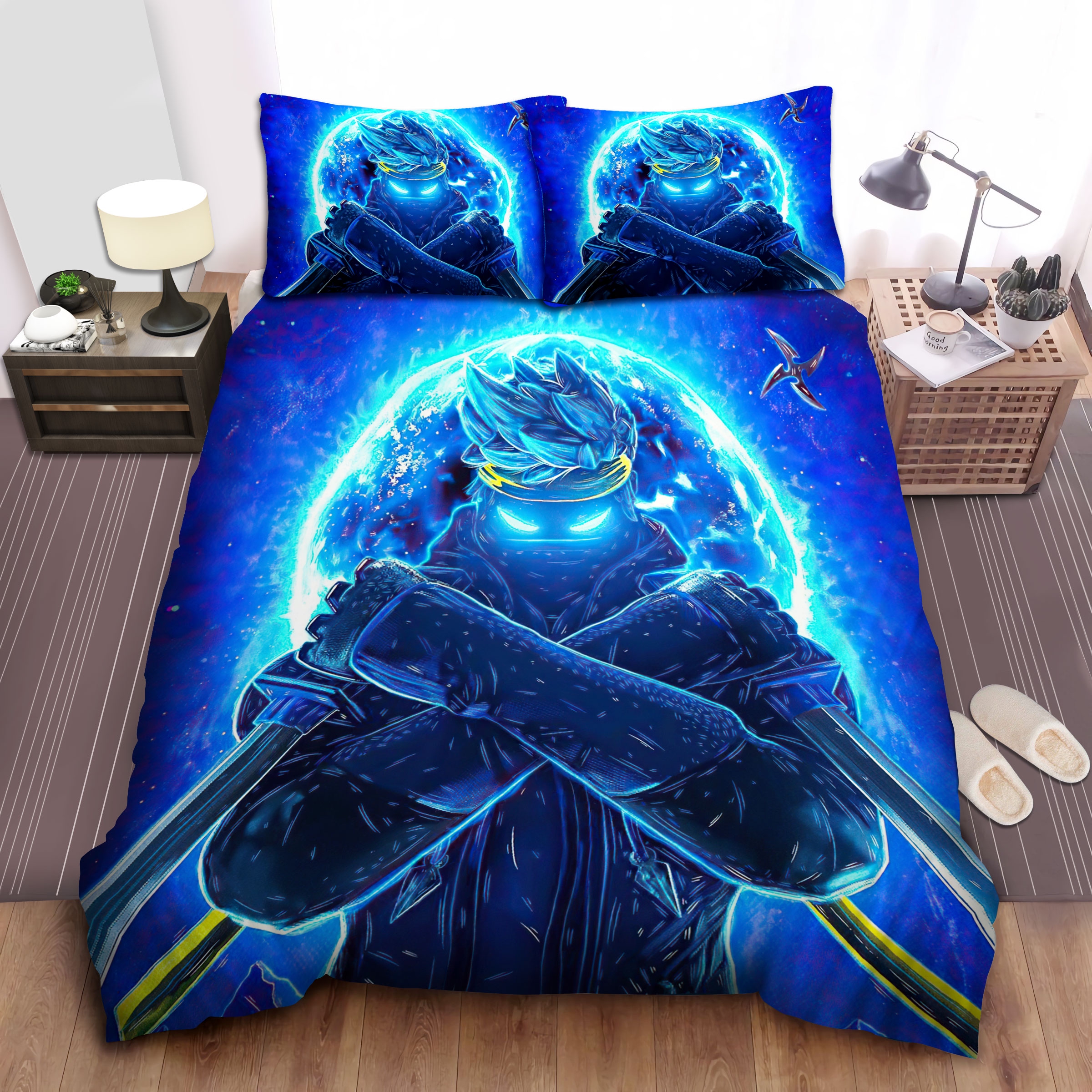 fortnite cool ninja skim digital art bed sheets spread bettwäsches 7404