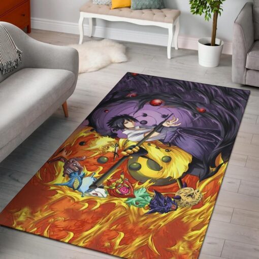 naruto sasuke annd tailed beast teppichcarpet 5022